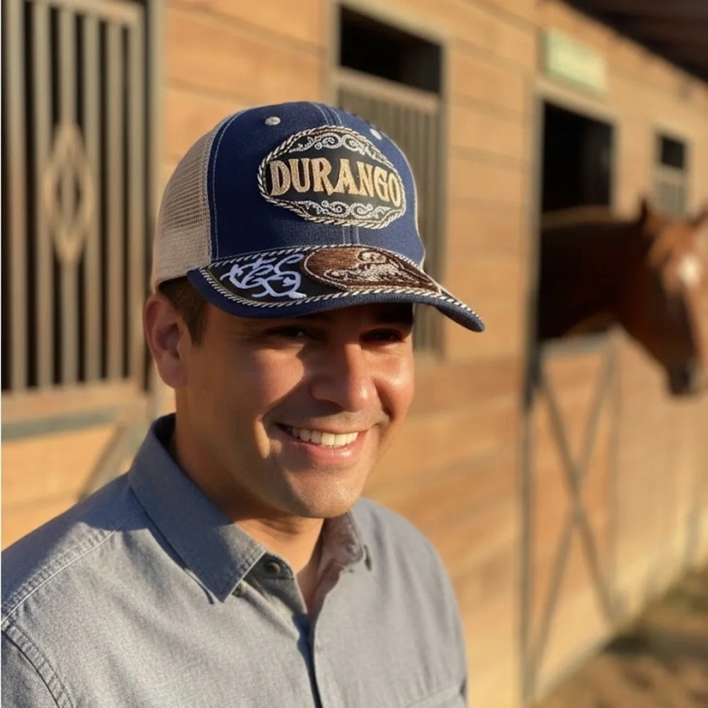 Durango Navy and Beige Embroidered Western Hat
